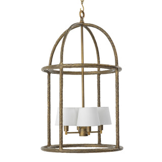 Pendant Montrose vintage brass finish incl white shades
