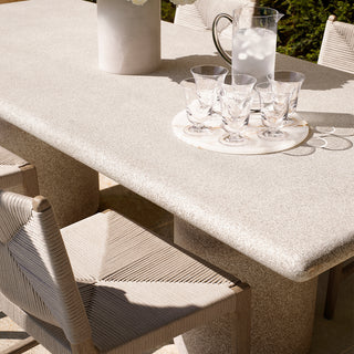 Outdoor Dining Chair Pivetti aged teak light grey rope
