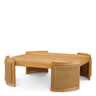 Outdoor Coffee Table Marenzo natural teak faux rattan