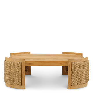 Outdoor Coffee Table Marenzo natural teak faux rattan