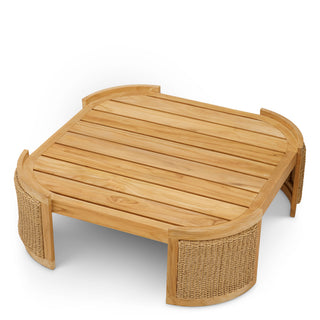 Outdoor Coffee Table Marenzo natural teak faux rattan