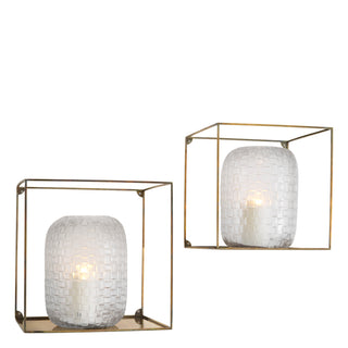 Wall Rack Deco square vintage brass finish set of 2