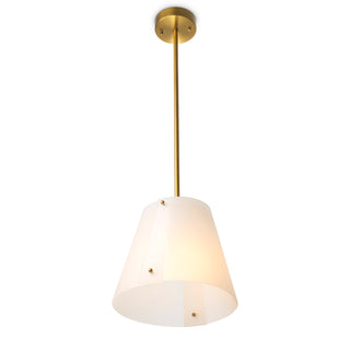 Pendant Trianon antique brass finish white glass