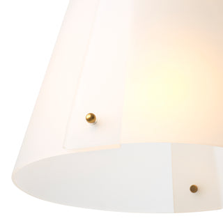 Pendant Trianon antique brass finish white glass