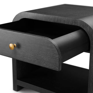 Nightstand Rhodes charcoal grey oak veneer