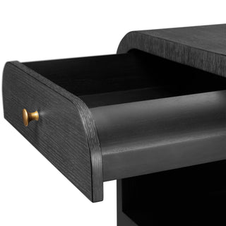 Nightstand Rhodes charcoal grey oak veneer
