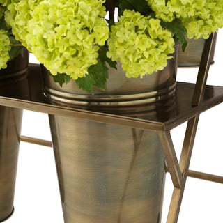 Display Rack Maison des Fleurs vintage brass finish incl 6 buckets