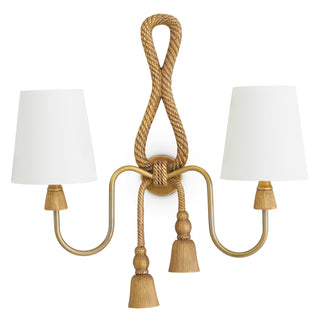 Wall Lamp Tropez vintage brass finish incl shades