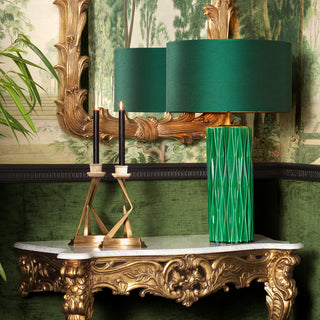 Table Lamp Amarello green ceramic incl shade