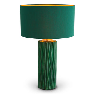 Table Lamp Amarello green ceramic incl shade