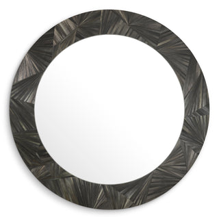Mirror Cassara straw marquetry charcoal