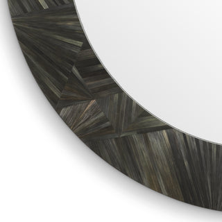 Mirror Cassara straw marquetry charcoal