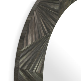 Mirror Cassara straw marquetry charcoal