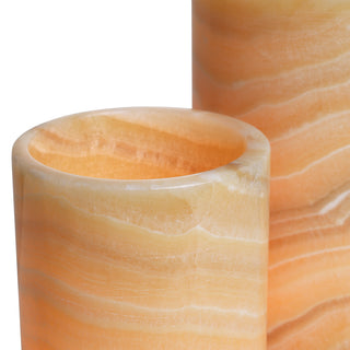 Tealight holder Leonidas yellow onyx set of 3