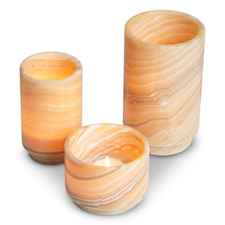 Tealight holder Leonidas yellow onyx set of 3