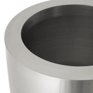 Planter Jasper round S brushed steel