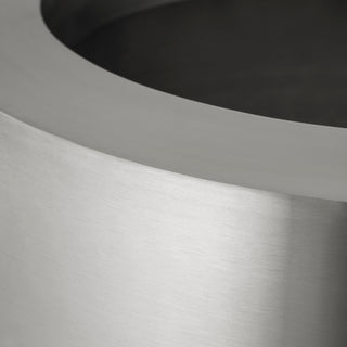 Planter Jasper round S brushed steel