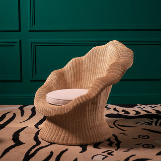 Lounge Chair Somerly natural rattan sentier cream