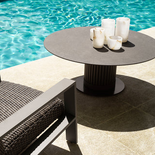 Outdoor Coffee Table Volterra Round bronze finish grey