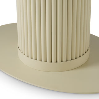 Outdoor Dining Table Volterra Oval sand finish cream ceramic