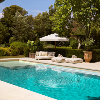 Outdoor Bed Laguno matte white florent beige