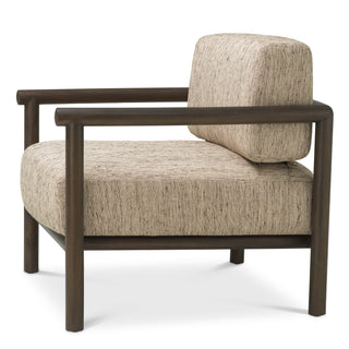 Chair Ombria mocha mahogany wood beckett beige