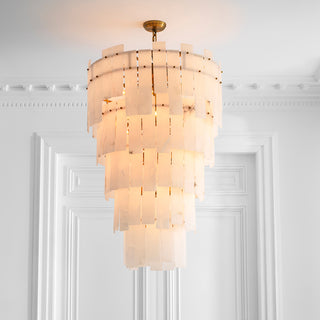 Chandelier Greyson XL antique brass finish alabaster
