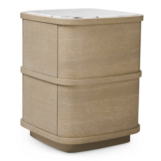 2-Drawer Oak Nightstand S Cabana