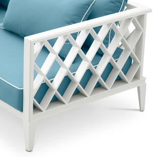 Outdoor Sofa Ocean Club S white sunbrella mineral blue