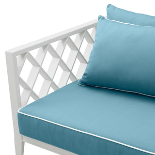 Outdoor Sofa Ocean Club S white sunbrella mineral blue