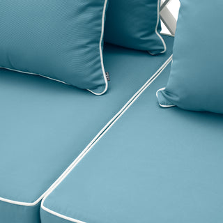 Outdoor Sofa Ocean Club S white sunbrella mineral blue