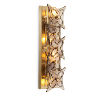 Wall Lamp Silvaris vintage brass finish smoke glass