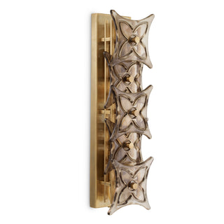 Wall Lamp Silvaris vintage brass finish smoke glass