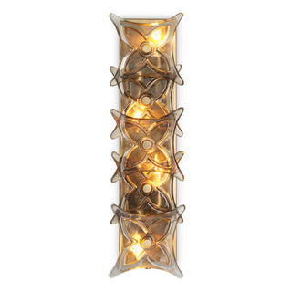 Wall Lamp Silvaris vintage brass finish smoke glass