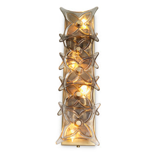 Wall Lamp Silvaris vintage brass finish smoke glass