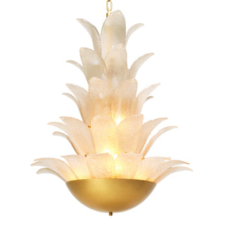 Chandelier Melrose antique brass finish light smoke glass