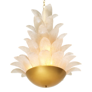 Chandelier Melrose antique brass finish light smoke glass