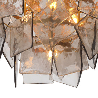 Chandelier Biltmore antique brass finish light smoke glass