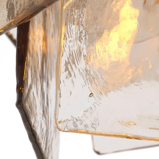 Chandelier Biltmore antique brass finish light smoke glass