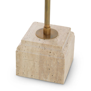 Floor Lamp Rialta travertine vintage brass finish incl shade