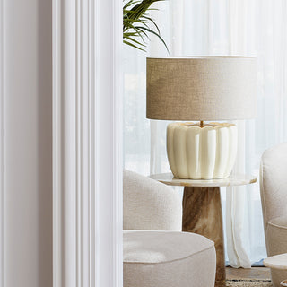 Table Lamp Barocco off-white finish incl shade