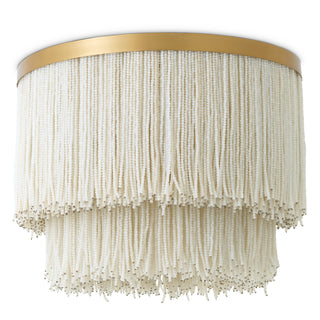 Ceiling Lamp Rosaline vintage brass finish off-white beads