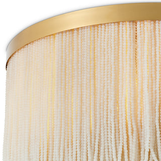 Ceiling Lamp Rosaline vintage brass finish off-white beads
