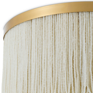 Ceiling Lamp Rosaline vintage brass finish off-white beads