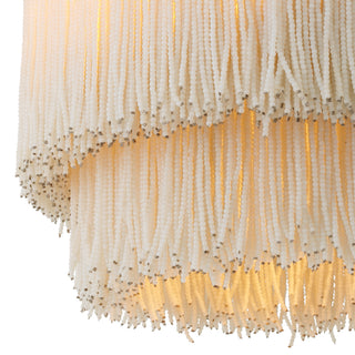 Ceiling Lamp Rosaline vintage brass finish off-white beads