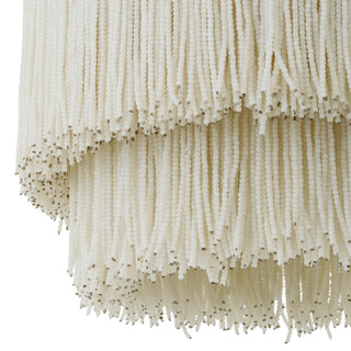 Ceiling Lamp Rosaline vintage brass finish off-white beads