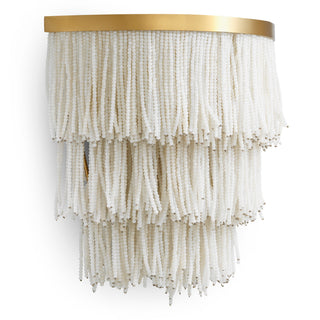 Wall Lamp Rosaline vintage brass finish off-white beads