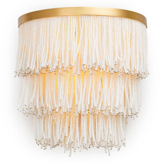 Wall Lamp Rosaline vintage brass finish off-white beads