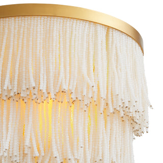 Wall Lamp Rosaline vintage brass finish off-white beads