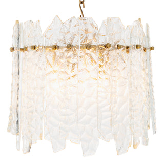 Chandelier Prati vintage brass finish clear glass